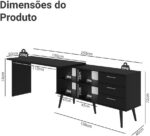 Mesa para Computador Gamer em L Lisboa Madesa com 3 gavetas: mais espaço e organização para seu setup e escritório. - Imagem 4