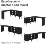 Mesa para Computador Gamer em L Lisboa Madesa com 3 gavetas: mais espaço e organização para seu setup e escritório. - Imagem 6