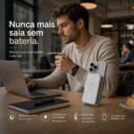 Power Bank Magnético 10.000mAh Premium: carregamento sem fio rápido, compacto e compatível com MagSafe e Qi. - Imagem 6