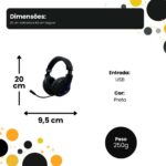 ACG2510 Headset Gamer RGB: áudio potente, conforto over-ear e microfone ajustável para jogos, calls e trabalho. - Imagem 7