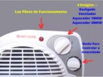Aquecedor Elétrico Bak Branco 220v 2000w: conforto imediato com 2 potências e termostato ajustável para sua casa. - Imagem 4