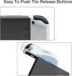 Capa HEYSTOP para Switch OLED com TPU, vidro temperado e 6 thumb grips: proteção completa e encaixe perfeito para comprar agora - Imagem 4
