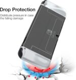 Capa HEYSTOP para Switch OLED com TPU, vidro temperado e 6 thumb grips: proteção completa e encaixe perfeito para comprar agora - Imagem 5