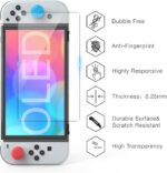 Capa HEYSTOP para Switch OLED com TPU, vidro temperado e 6 thumb grips: proteção completa e encaixe perfeito para comprar agora - Imagem 6