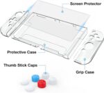 Capa HEYSTOP para Switch OLED com TPU, vidro temperado e 6 thumb grips: proteção completa e encaixe perfeito para comprar agora - Imagem 8
