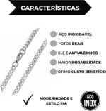 Conjunto Kit Aço Inox Corrente Colar+ Pulseira Grumet Masculino: estilo e durabilidade para compor seu visual com sofisticação. - Imagem 3