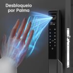 Fechadura Inteligente 6 em 1 para Portas de Alumínio: acesso facial, digital, app e senha com travamento automático. - Imagem 5