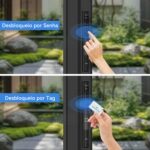 Fechadura Inteligente 6 em 1 para Portas de Alumínio: acesso facial, digital, app e senha com travamento automático. - Imagem 6