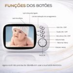 Babá Eletrônica Sem Fio com Visão Noturna, Áudio Bidirecional e Monitor de Temperatura para Segurança total - Imagem 4