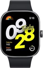 Smartwatch Xiaomi Redmi Watch 4 Hyper OS com resistência a choque e design robusto na cor Obsidian Black. - Imagem 5