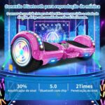 FINYQBET Hoverboard Elétrico com autobalanceamento, Bluetooth, LED e velocidade de 15km/h para crianças e adultos. - Imagem 6