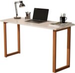 Mesa de estudo 76 cm com pés de madeira e tampo off white: prática, resistente e ideal para casa ou escritório. - Imagem 6