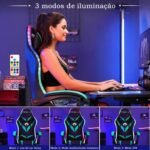 Cadeira Gamer RGB Python Fly Verde: conforto ergonômico, encosto reclinável e iluminação decorativa para seu setup gamer e escritório - Imagem 4