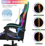 Cadeira Gamer RGB Python Fly Verde: conforto ergonômico, encosto reclinável e iluminação decorativa para seu setup gamer e escritório - Imagem 6