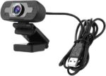 Webcam Full HD 1080 USB com microfone e visão 360º, imagem nítida, instalação fácil e áudio claro para videochamadas. - Imagem 3
