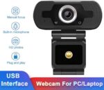 Webcam Full HD 1080 USB com microfone e visão 360º, imagem nítida, instalação fácil e áudio claro para videochamadas. - Imagem 4