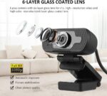 Webcam Full HD 1080 USB com microfone e visão 360º, imagem nítida, instalação fácil e áudio claro para videochamadas. - Imagem 6