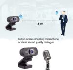 Webcam Full HD 1080 USB com microfone e visão 360º, imagem nítida, instalação fácil e áudio claro para videochamadas. - Imagem 7