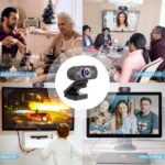 Webcam Full HD 1080 USB com microfone e visão 360º, imagem nítida, instalação fácil e áudio claro para videochamadas. - Imagem 9