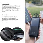 Power Bank 10000mAh 22.5W com Cabo Integrado e Display Digital: carregamento rápido para iPhone e Android com máxima praticidade. - Imagem 3