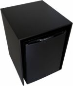 Aparador Frigobar Cervejeira Nicho em MDF preto para acomodar frigobar, objetos e bandejas com praticidade. - Imagem 7
