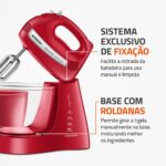 Batedeira Mondial Bella Massa 500W: 4 velocidades, turbo e duas tigelas para preparar receitas com praticidade e alto desempenho. - Imagem 6