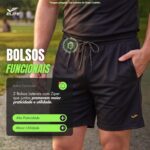 Bermuda Academia com Bolsos Short Elite Dry Fit Masculino: conforto, praticidade e desempenho para seus treinos. - Imagem 3