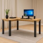 Mesa Gamer em L Industrial Preto: amplo espaço, ergonomia e organização para estudar, trabalhar e jogar com conforto. - Imagem 3