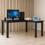 Mesa Gamer em L Industrial Preto: amplo espaço, ergonomia e organização para estudar, trabalhar e jogar com conforto. - Imagem 6