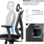 Cadeira de escritório MK-900 com assento estofado e encosto em tela mesh para mais conforto e ergonomia. - Imagem 4