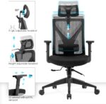 Cadeira de escritório MK-900 com assento estofado e encosto em tela mesh para mais conforto e ergonomia. - Imagem 5