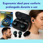 Fone Bluetooth TWS-M10 TYDA: som premium, resistência à água e estojo carregador para mais autonomia. - Imagem 5