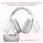 Headset 7.1 sem fio Redragon Zeus Pro Branco com som surround, Bluetooth e microfone removível para gameplay imersivo. - Imagem 5