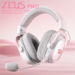 Headset 7.1 sem fio Redragon Zeus Pro Branco com som surround, Bluetooth e microfone removível para gameplay imersivo. - Imagem 7