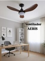 Ventilador de Teto Plafon Aires Preto com Pás de Madeira 25W LED Multicolor Dimerizável – Ultra Silencioso, 6 Velocidades, Controle Remoto para Salas, Quartos e Ambientes Internos - Imagem 8