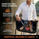 Acendedor Elétrico para Churrasqueira e Lareira 1200W: acende rápido, com mais segurança e sem álcool ou complicação. - Imagem 6