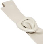 Cinto Feminino de Couro Legítimo Branco Off White Premium Faixa Larga ZERASTOCK Prime Boomy, elegância e ajuste perfeito para compor looks sofisticados. - Imagem 3