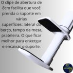 Suporte Câmera Babá Eletrônica Flexível Ajustável Universal: visão ampla, fácil instalação e compatibilidade com diversos modelos. - Imagem 5