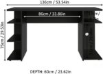 Mesa Gamer Madesa 9409 Preto: design resistente e acabamento premium para mais conforto e produtividade. - Imagem 3