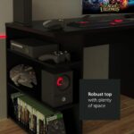 Mesa Gamer Madesa 9409 Preto: design resistente e acabamento premium para mais conforto e produtividade. - Imagem 4