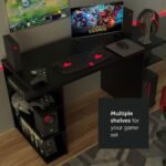 Mesa Gamer Madesa 9409 Preto: design resistente e acabamento premium para mais conforto e produtividade. - Imagem 5