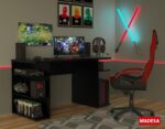 Mesa Gamer Madesa 9409 Preto: design resistente e acabamento premium para mais conforto e produtividade. - Imagem 6
