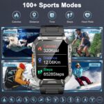 Relógio inteligente militar para homens com chamadas e lanterna para esportes ao ar livre - Imagem 4