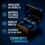 Fone Bluetooth M10 TWS 5.1 com som potente, toque sensível e estojo power bank para comprar com praticidade e alto desempenho. - Imagem 5