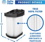 Filtro HEPA Fette Filter XFFWV400 para Shark Wandvac Power Pet, kit com 3 peças e alta retenção de partículas - Imagem 5