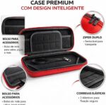 Bolsa Case Nintendo Switch e OLED rígida EVA com porta jogos e alça, proteção completa para console e acessórios - Imagem 5