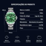 Relógio Masculino Militar em Aço Inoxidável, resistente à água 30M, com calendário e estilo versátil para esporte, casual e negócios. - Imagem 4