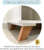 Escrivaninha em L Retrô Gold Artany: 5 nichos e 2 gavetas para home office organizado e versátil. - Imagem 7