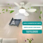 Ventilador de Teto Com Lâmpada LED 60W Bivolt E27 Silencioso com Controle Remoto, 3 Velocidades e Modos de Luz, Branco Moderno, Econômico, para Sala, Quarto e Escritório Linha Premium - Imagem 7
