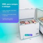 Freezer Horizontal HQ 250L branco: alta capacidade, economia de energia e conservação eficiente para sua compra. - Imagem 3